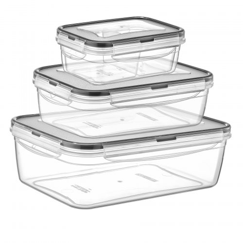 LC-315 FRESH BOX RECTANGLE 4-PIECE SET (0,4 LT. + 0,8 LT. + 1,4 LT. + 2,5 LT.) - Transparent