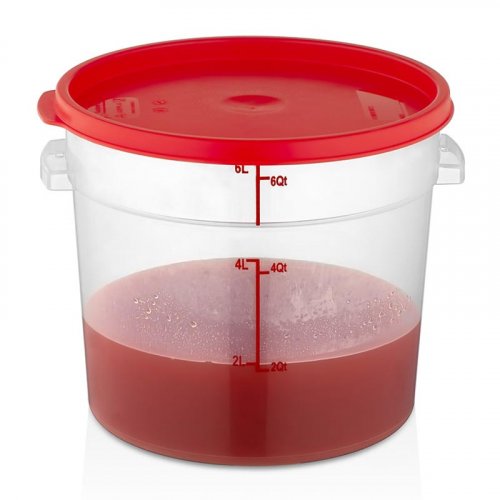PC Round Container - GRP-6 - 6Lt-202Oz - Clear